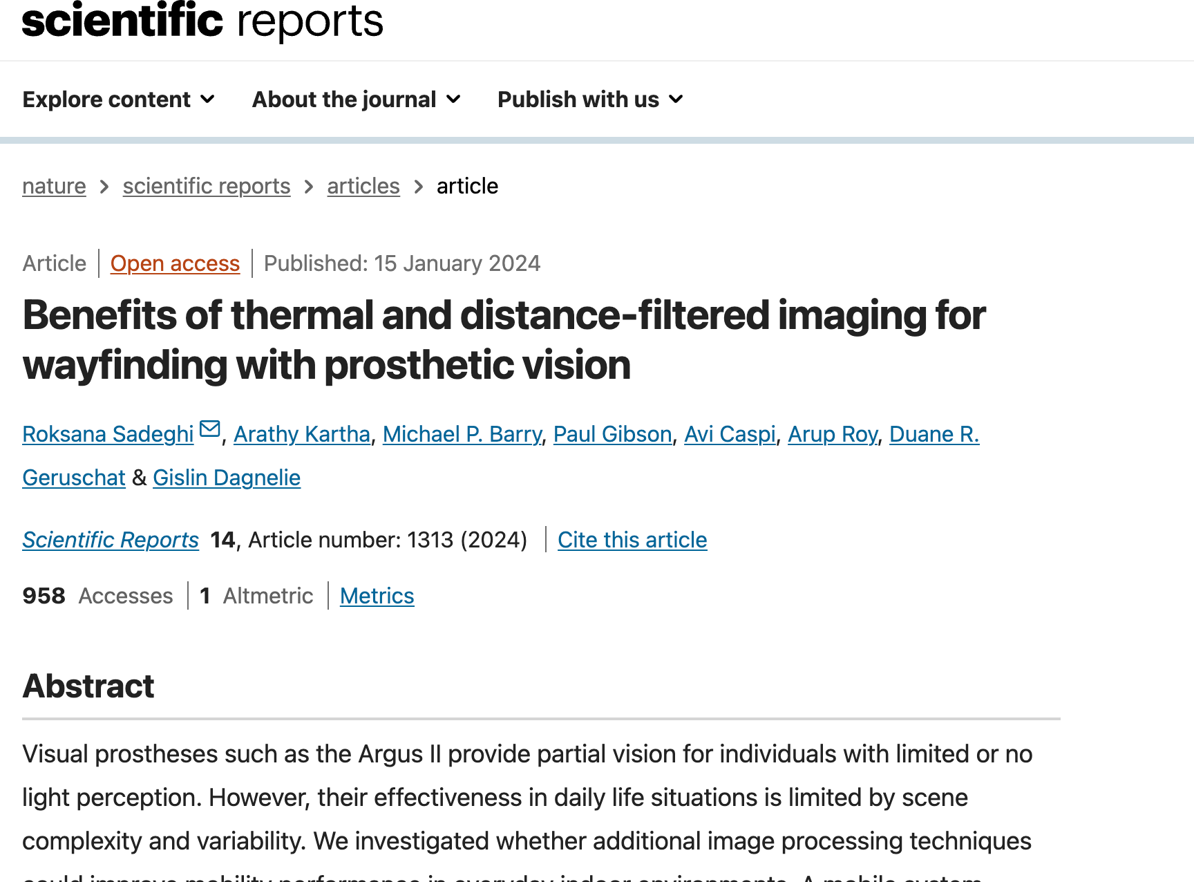 Benefits of thermal and distance-filtered imaging for wayfinding with prosthetic vision